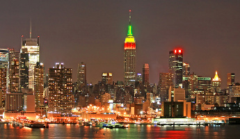 New York Skyline At Christmas