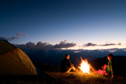 Camping in a tent Camping in a tent