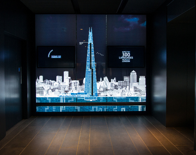 The Interactive Sign showing where the lifts are in the shard