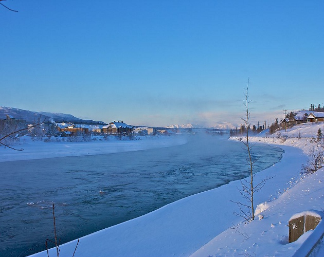 The  icy waters of the Yukon River