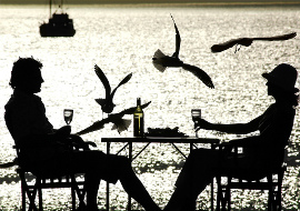 At the Sea Side Enjoy a drink at the sea side