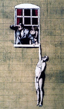 The Naked Man Naked Man street art by Banksy