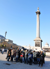 A London walking tour A tour group on a walking tour in London